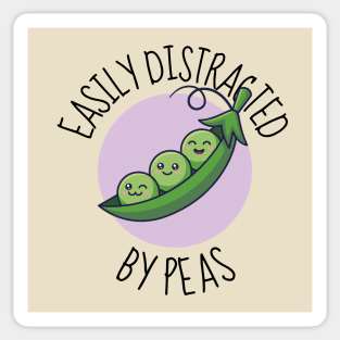 Easily Distracted By Peas Funny Sticker